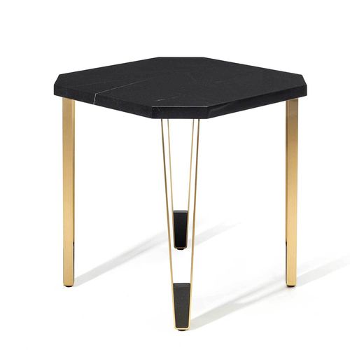 IONIC side table Nero Marquina marble