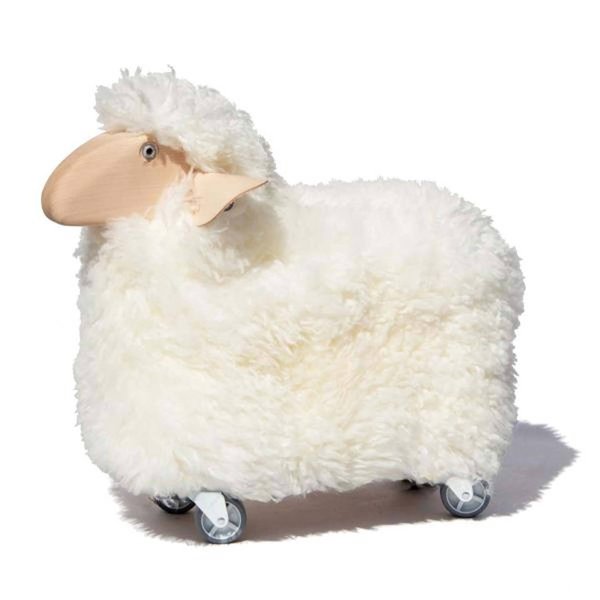 Schaf auf Rollen weisses Fell