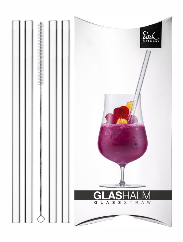 GLASS STRAWS crystal glass clear