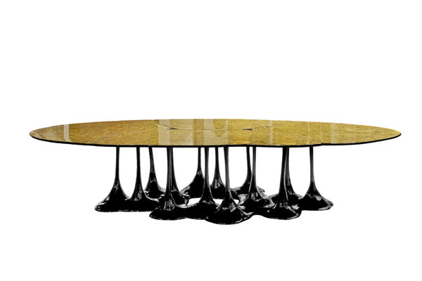 PANGEA dining table Gold leaf black